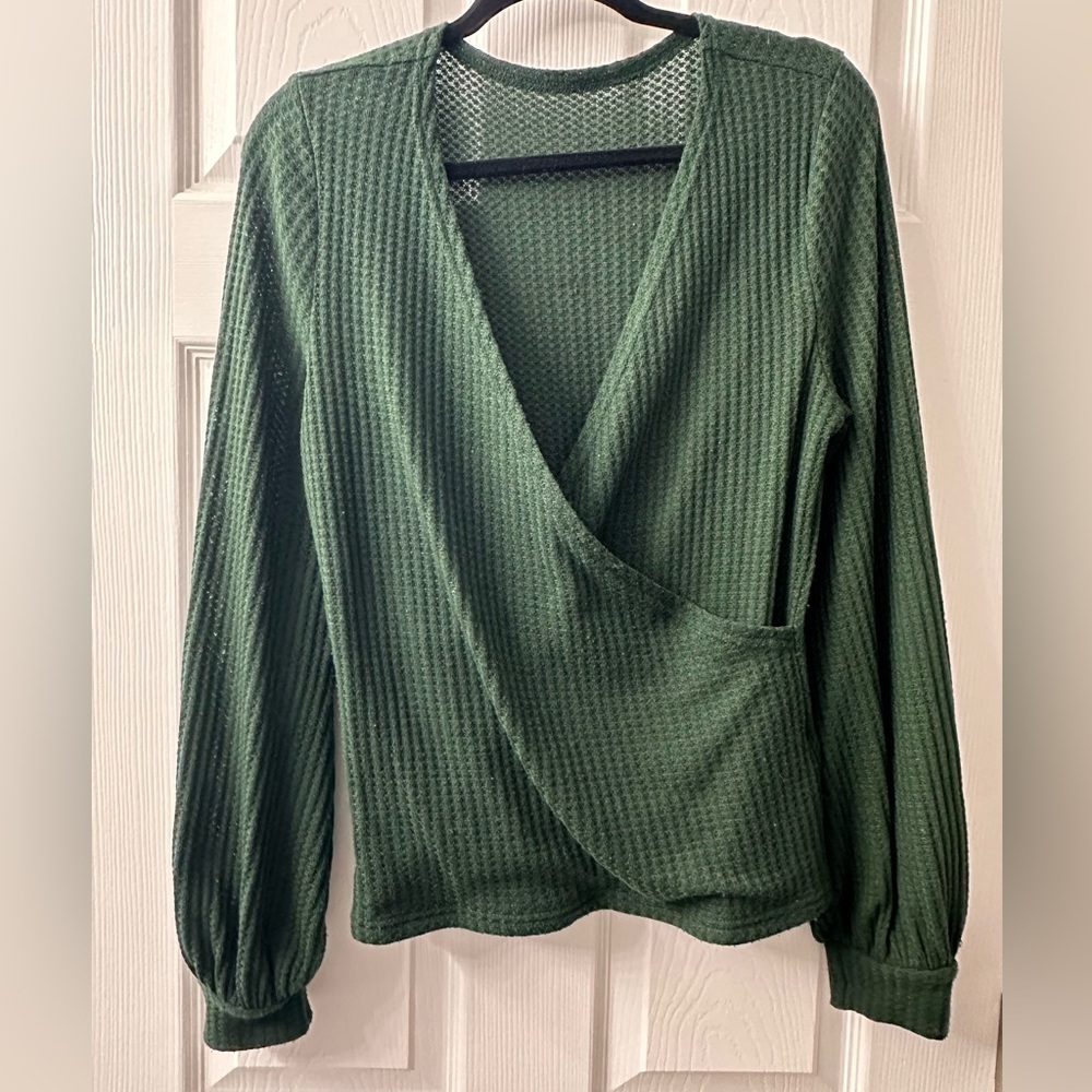 SHEIN size L green blouse